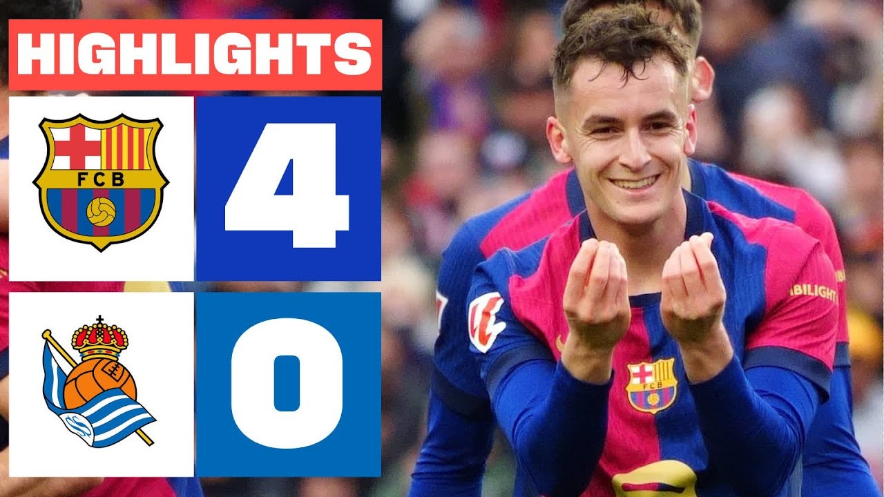 #ไฮไลท์ฟุตบอล [ บาร์เซโลน่า 4 - 0 เรอัล โซเซียดาด ] ลาลีก้า สเปน 2025/3.3.68