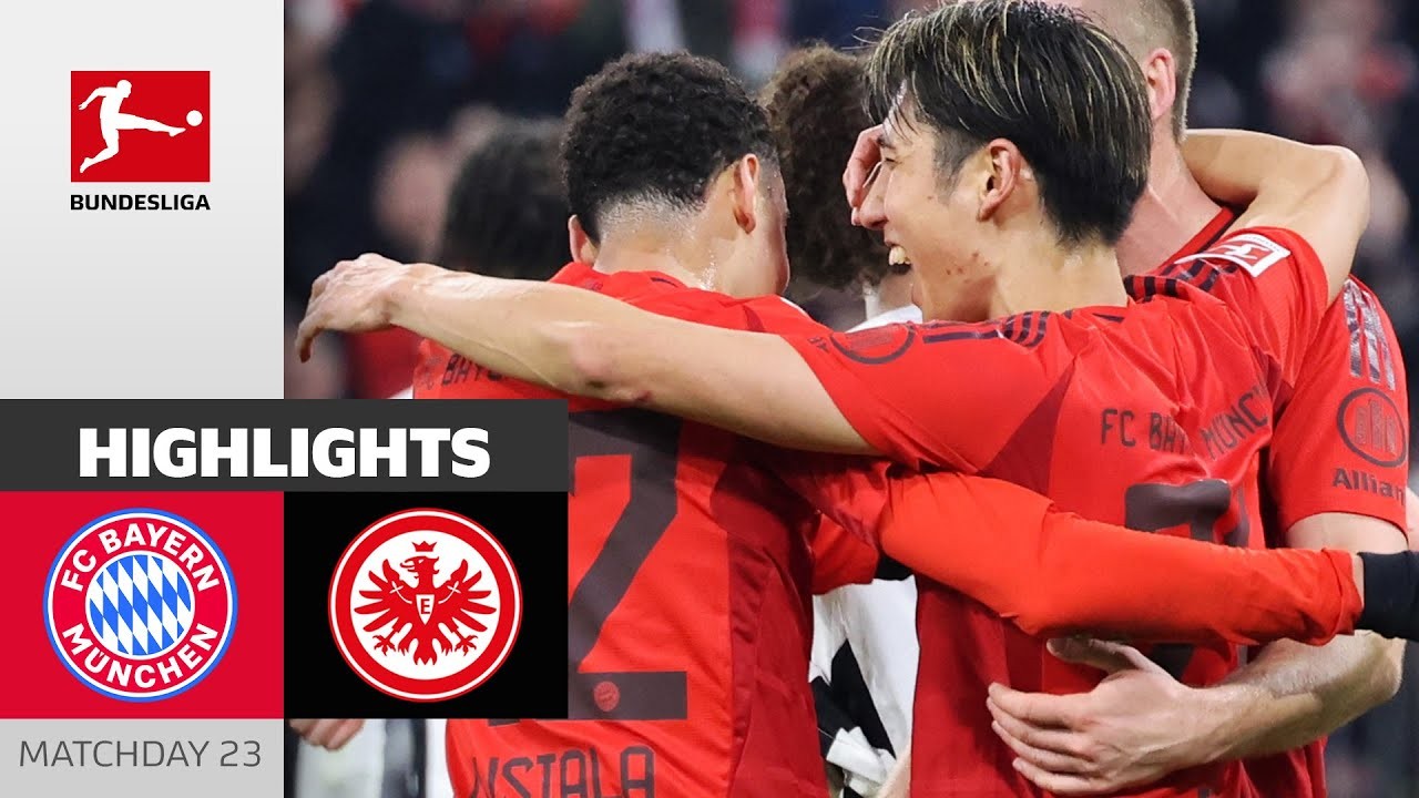 #ไฮไลท์ฟุตบอล [ บาเยิร์น มิวนิค 4 - 0 ไอน์ทรัค แฟร้งค์เฟิร์ต ] บุนเดสลีก้า เยอรมัน 2025/24.2.68